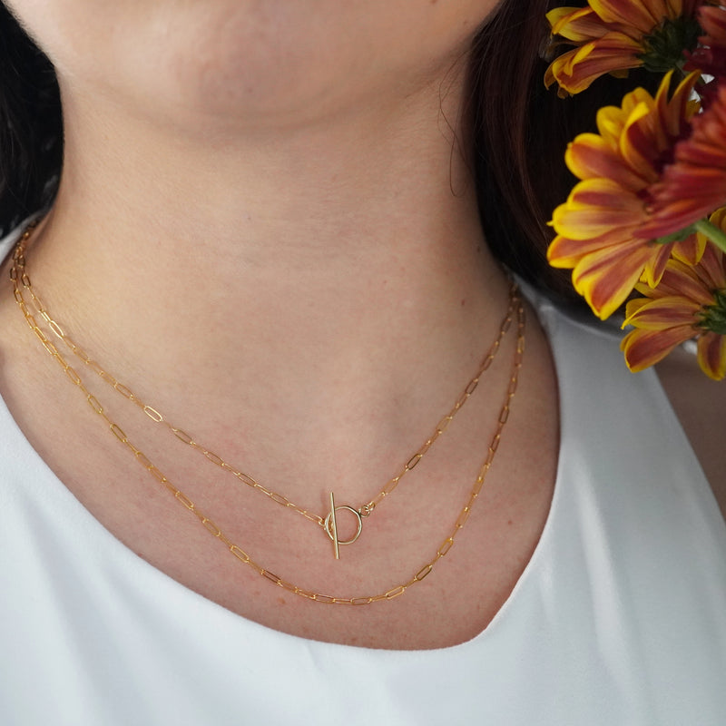 Front clasp Paperclip Necklace