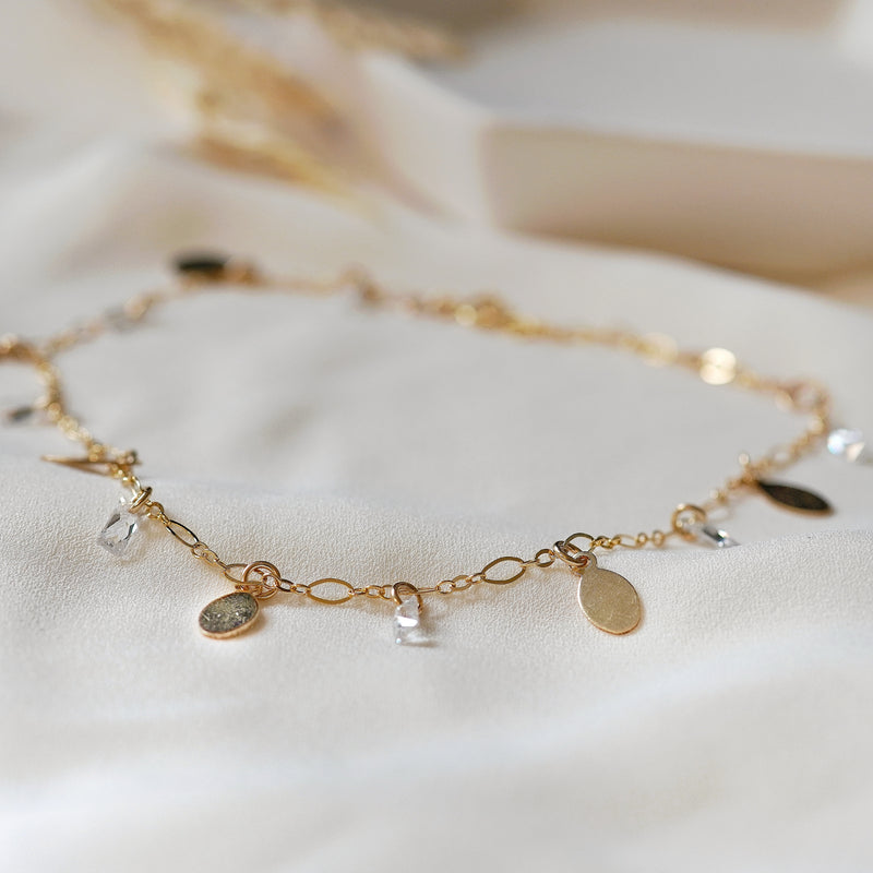 Baguette drop Anklet