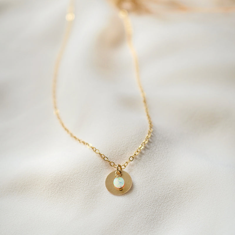 Opal Disc Necklace