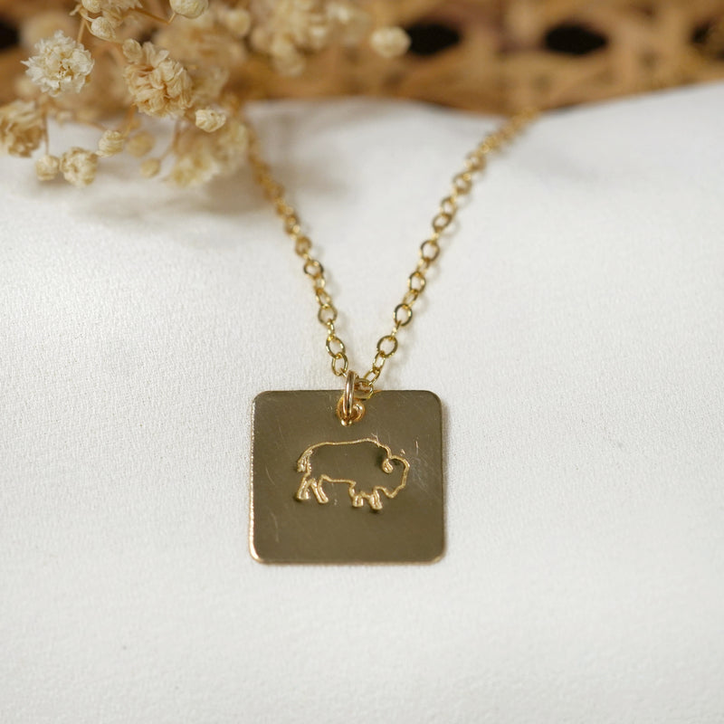 Buffalo Silhouette Necklace