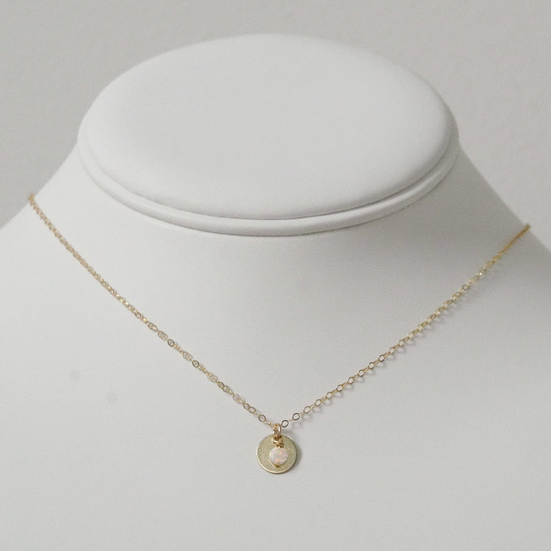 Opal Disc Necklace