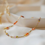 Warm colored beaded Anklet